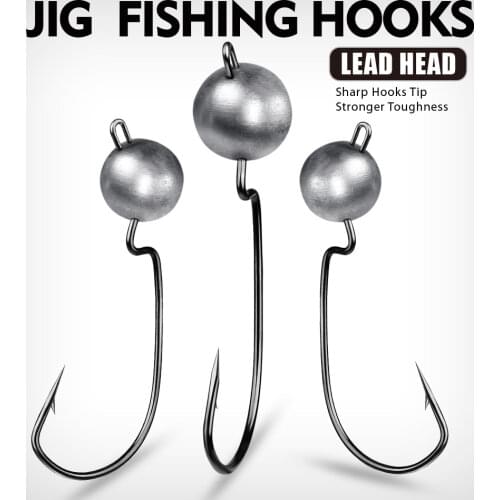 5Pcs/Lot Crank Jig Head Hook 3g/5g/7g/10g Fishing Hook Jig Lure Hard Baits Soft Worm Metal Jig Fishing Tackle Accessories