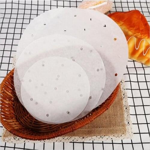 50pcs White Round Dumplings Mat Steamer Paper Steamer Non Stick Pads Baking Pastry Dim Sum Paper Under Steam Mat Cooking Tools
