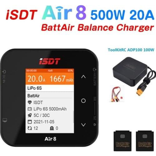 ISDT Q8 Max BattGo 1000W 30A High Power Battery Balance Charger Discharger With Adapter for 1-8S Lipo Battery for RC FPV Drone