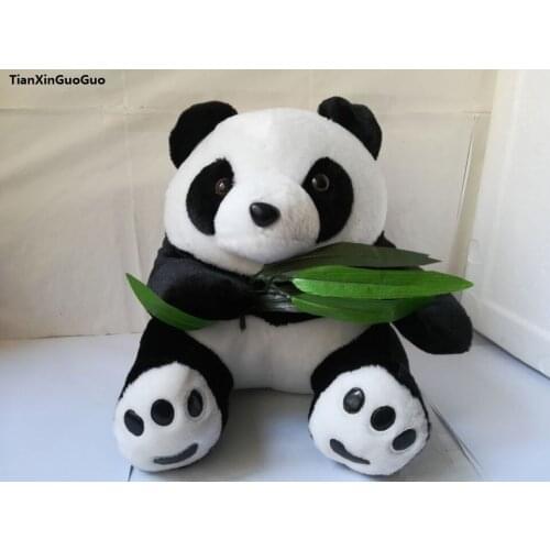 Large 30cm sitting panda plush toy hug bamboo panda soft doll throw pillow toy Christmas gift h2309