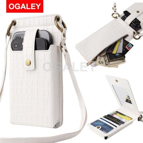 Case For iPhone 12 Pro Max 11 Pro Max 12 Pro 11 12 Case Wallet Crossbody Credit Card Holder Slot Handbag Purse Zipper Girl Cover