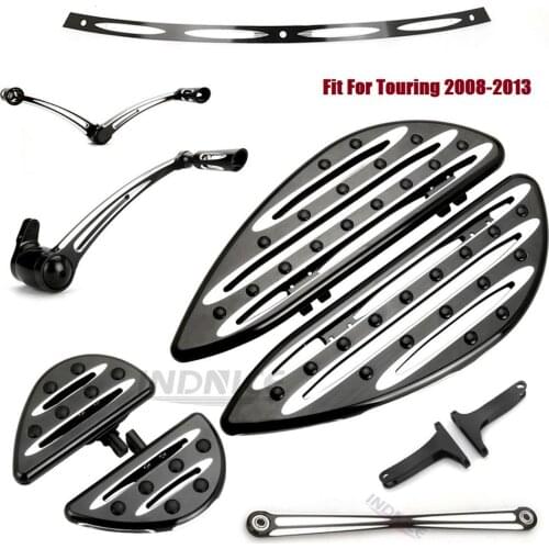 Deep edge cut driver Passenger Floorboards brake arm Shifter linkage rod Windshield trim fit For harley Touring CVO Road King Ro
