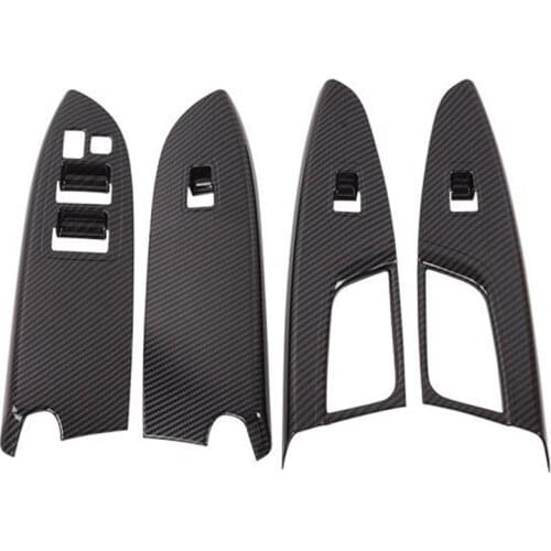 4Pcs ABS Carbon Fiber Decorative Window Lift Switch Cover Trim Frame for Mitsubishi Eclipse Cross 2018 Car Styling