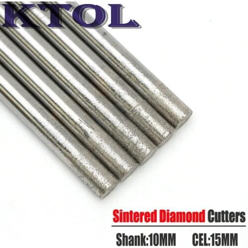 Long End Mill SHK-10mm OVL-120mm Flat Bottom CNC Diamond Router Bits, Sintered Diamond Tools Cutters for Stone Granite Engraving