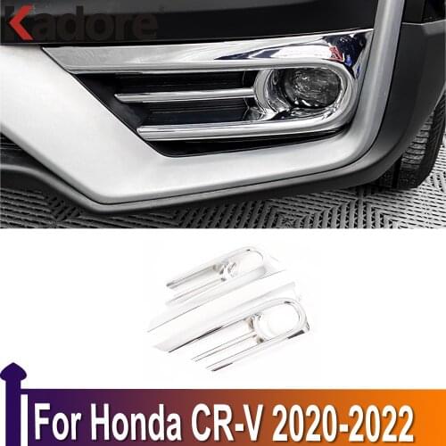 For Honda CR-V CRV 2020 2021 ABS Carbon Fiber Chrome Front Foglight Fog Light Lamp Cover Sticker Trim Accessories