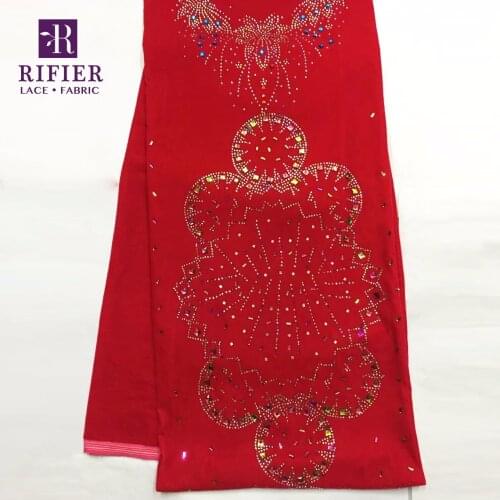 Red Color African French Velvet Lace Fabric With Beautiful Stones Senior Korean Velvet Style For Noble Evening Dresses Fabrics