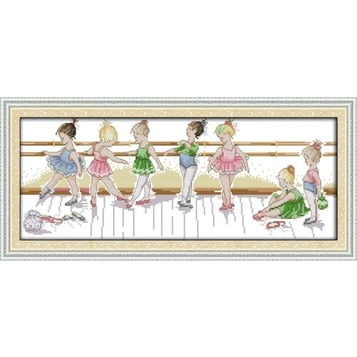 Little Ballet Girls Needlework,Baby Cross stitch,Sets Embroidery kits, Printed Patterns Counted Cross-Stitching,DIY Handmade