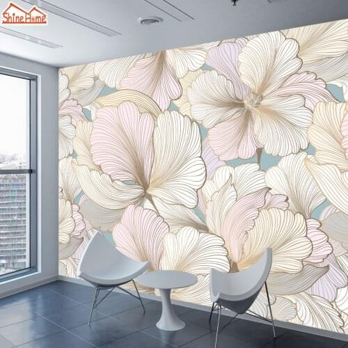 Pink Flower Custom Photo Wallpaper Roll 3d Wallpapers for Living Room Wall Paper Papers Home Decor Vinyl Murals Space Backdrop