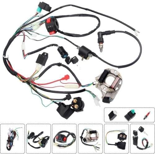 New Full Complete Electrics Assembly Wiring Harness Stator Assembly Fit For Dirt Bike ATV Quad Electric GY6 125CC 150CC CDI Coil