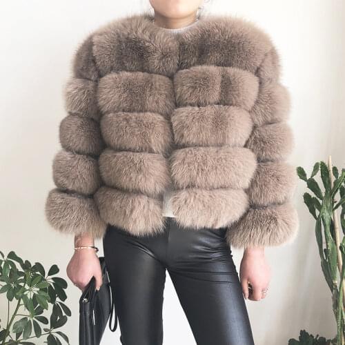 2021 new style real fur coat 100% natural fur jacket female winter warm leather fox fur coat high quality fur vest Free shipping