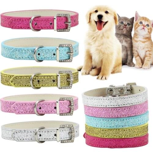 New Soft PU Leather Cat Collar Solid Puppy Collars for Small Medium Dog Cat Accessories Chihuahua Pet Products