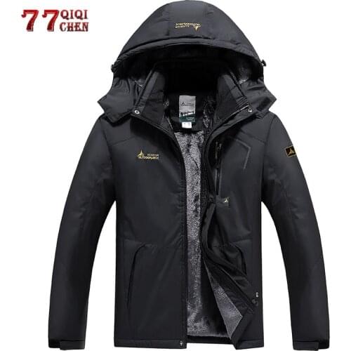 Winter Parka Men Windbreaker Plus Velvet Thick Warm Waterproof Coats Male Military Hooded Jackets Casaco Masculino Size L-6XL