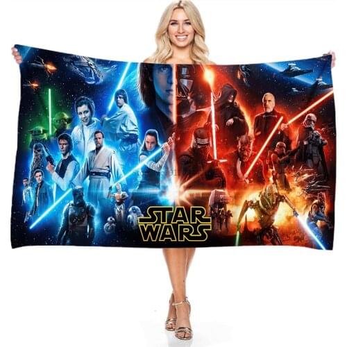 Star Wars Movie Towels Luke Skywalker Han Solo Leia Organa Character 3d Digital Printing Bath Towels Seaside Vacation Shawls