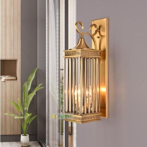 Nordic Outdoor Wall Lamp Corridor Lamps Creative Hallway Lamp copper light Outdoor Balcony Waterproof wall sconces garden light