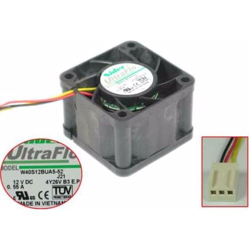 Nidec W40S12BUA5-52 J21 DC 12V 0.55A 40x40x28mm Server Cooling Fan