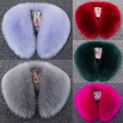 Winter Faux Fur Scarf Fox Fur Collar Jacket Coat Hat Decor Shawl Multicolor Strip Soft Hood Fur Collars Ladys Bib Scarives