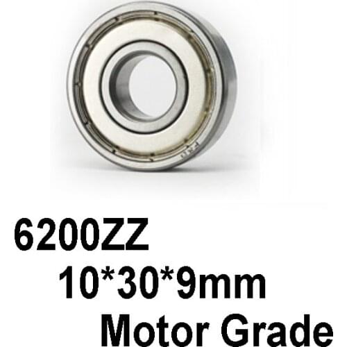 1pc/lot 6200ZZ Motor Grade Bearing 10*30*9mm Deep Groove Ball Bearing Miniature Mini Ball Bearing 6200-ZZ 6200ZZ 10x30x9mm