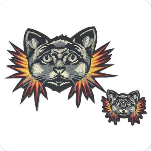 1Pc Cute White Black Fire Flame Cat Dog Animals Patch Babys Clothing Patches Backpack Decoration Small Applique Iron on Patch