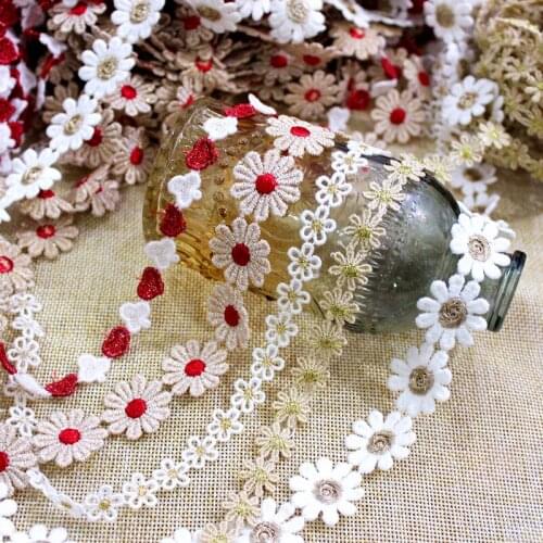 10Yards/bag Boutique Small Flowers Love Water Soluble Embroidery Lace Accessories DIY Home Clothing Decoration Accessories