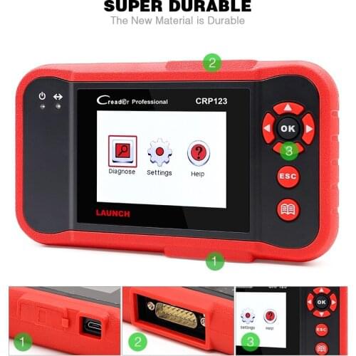 2020 Hot CRP123 CreaderVII+ Car Creader 123 multi-language code reader tool CRP 123 OBD2 auto diagnostic tester free shipping