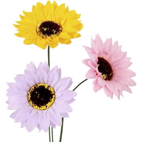 25Pcs Sunflower Head Artificial Silk Flowers DIY Bouquet Gift Box Decoration Fake Flowers Home Garden Wedding Decorative Flowers