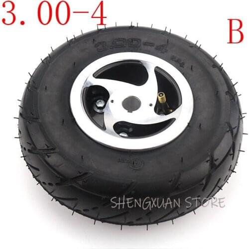 3.00-4/ 4.10-4 Electric Scooter Wheel with Alloy Rim Hub and Inner Tube Wheels Gas Scooter Bike Motorcycle