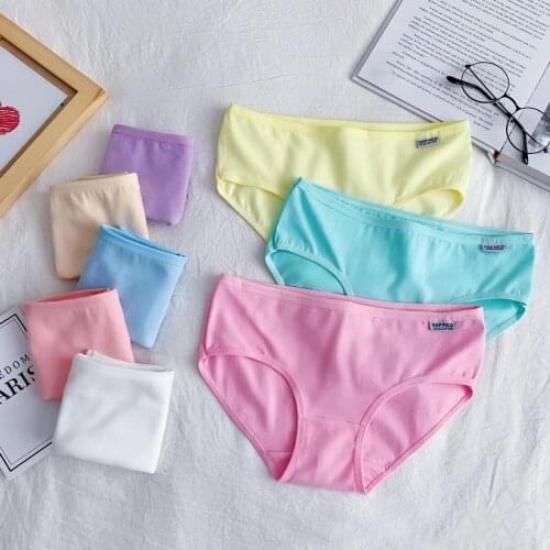3Pcs/Set Panties Womens Underwear Cotton Sexy Briefs Girls Lingeries Seamless Underpants Ladies Solid Color Soft Panties Female