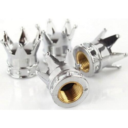 4 Pcs/Lot Car Truck Motocycle Bike Crown Shaped Tire Wheel Stem Air Valve Cap High Quality Tyres Accessories