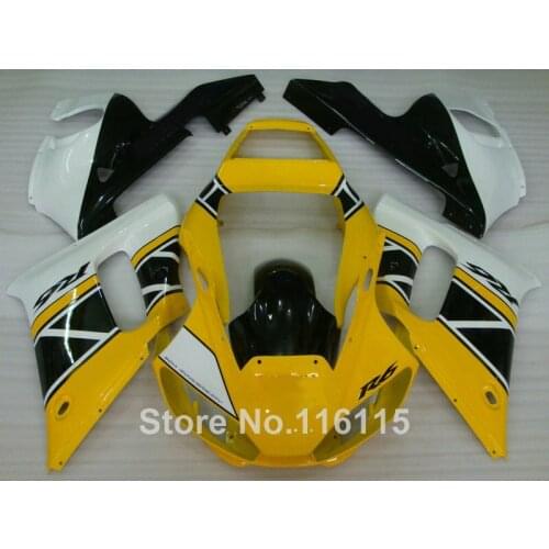 ABS fairing kit fit for YAMAHA R6 1998 1999 2000 2001 2002 R6 yellow white black YZF R6 fairings set 98 99 00 01 02 #3220
