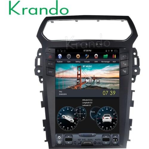 Krando Android 8.1 4+32G rom 12.1" Vertical screen car radio gps navigation player For Ford Explorer 2011-2017 audio wifi