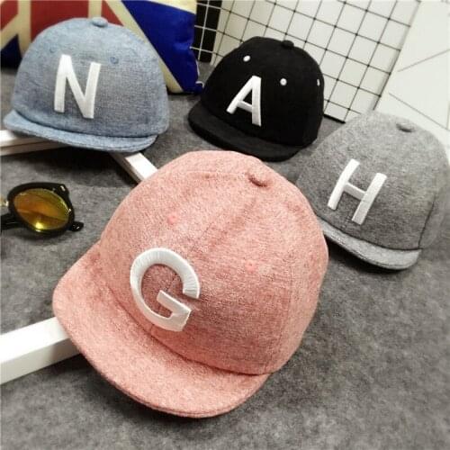 Embroidered Letter A Kids Baby Boy Girl Baseball Caps Sun Hat Spring Summer Outdoor Sports Soft Brim Peaked Hat