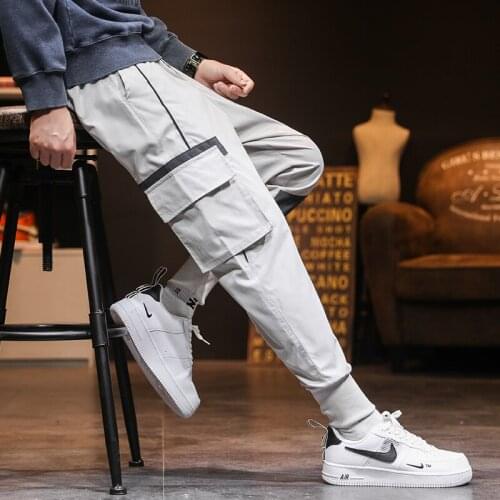 Cargo Pants Joggers Men Black Harem Pants Multi-pocket Man Sweatpants Streetwear Casual Pants Elastic waist Male Trouser