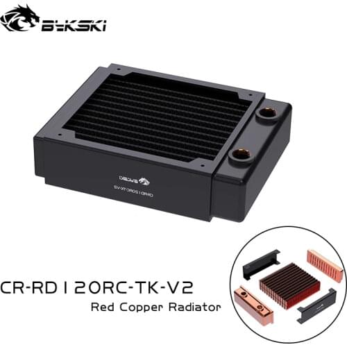 Bykski 40mm Thick 120mm Copper Radiator Computer Water Coolant Discharge Heat Sink Exchanger Radiator for 12cm Fan Dissipatio