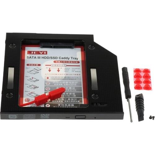 8.9mm-9.5mm Aluminium SATA III HDD SSD Caddy Case Adapter Universal Laptop CD/DVD-ROM Optical Bay for 7mm/9.5mm SATA Hard Disk