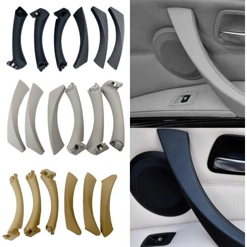 For BMW 3 Series E90 Car Interior Handle 6pcs Beige /Black/Grey LHD Left Right Inner Door Armrest Panel Pull Trim Cover