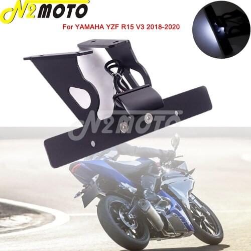 CNC Number Bracket Rear LED Light Tail Tidy Fender Eliminator Kit License Plate Frame Support For YAMAHA YZF R15 V3 2018-2020