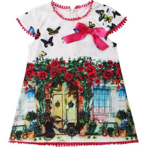 Summer Toddler Kids Girls' Oil Painting Casual Dress Sundress Clothes