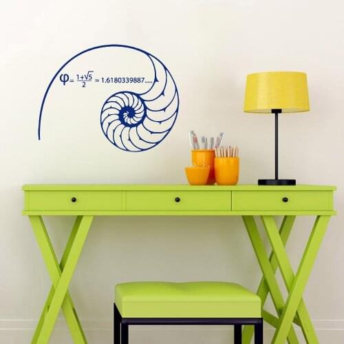 Math Wall Decals Fibonacci Spiral Golden Ratio Wall Stickers School Classroom Decor Modern Teen Room Vinyl Wall Murals Y397