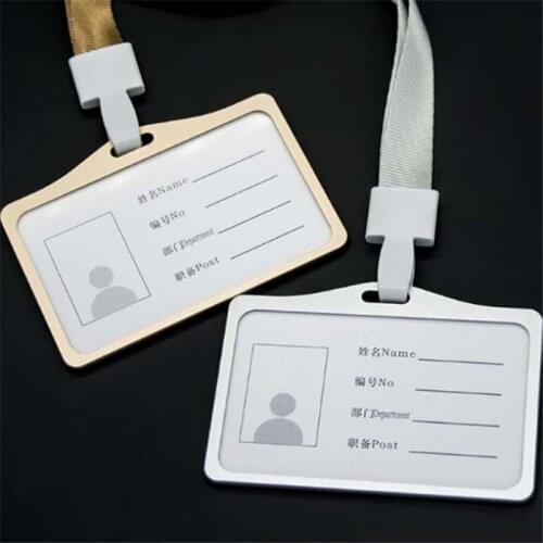 Fashion Work Name Card Holders Business Work Card ID Badge Lanyard Holder Hot Vertical Metal ID Business Case