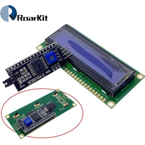 5V 1602 HD44780 Module Blue Screen White Code 16x2 Character LCD Display For Arduino DIY KIT IIC/I2C Serial Interface Adapter