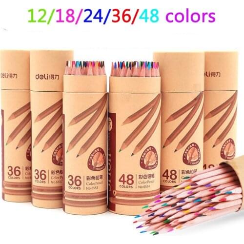 Deli 2017 Colored Pencil set Stationery for school supplies 12/18/24/36/48 Colors pencil artist Painting Drawing apices colores