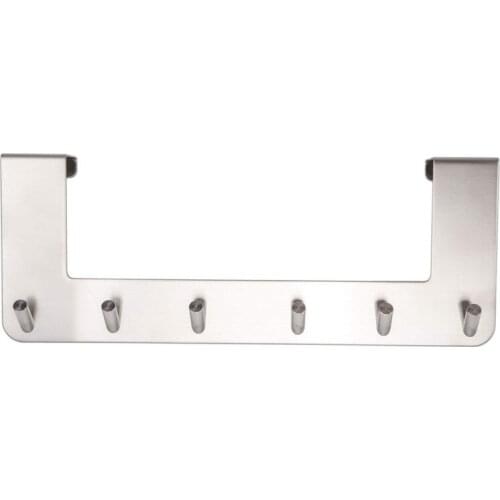 Over The Door Hooks Rack for Hanging Coat/Hat/Robe/Towel,Heavy Duty Stainless Steel Door Mount Rack Holder 6 Hooks,Door Hanger