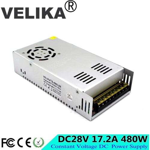 Small Volume 28V 17.2A 480W Switching power supply Driver For LED Light Strip Display CNC CCTV Stepper Motors