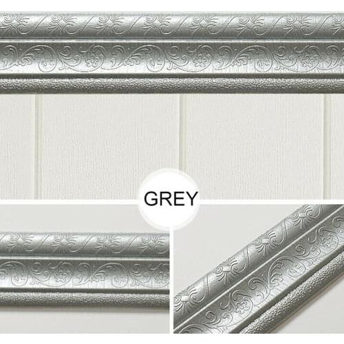 Wall Edging Strip Decor Wall Sticker Embossed Corner Line 3d Foam Wall Waist Line Waterproof Border Self-adhesive