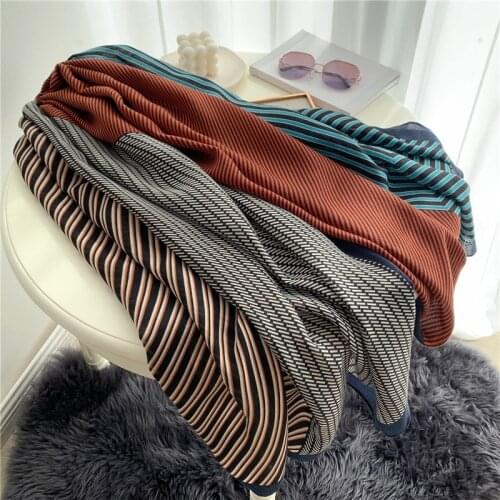 Luxury Cotton-Linen Women Scarf Spring-Summer Hijab Large Striped Shawl Wraps Bandanas Casual Travel Neckerchief Femme Pashmina