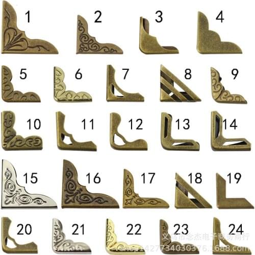 10-30pc/pack Antique bronze Corner Protectors Metal Angle Brackets for Photo Album Menu Notepad Bag Folder Decor mini hardware