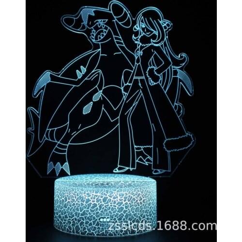 TAKARA TOMY Pokemon Jigglypuff Tyranitar3d night light 7/16 color touch remote control desk lamp birthday gift decoration