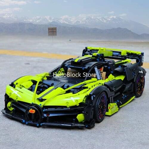 Technical Mechanical Series French Famous Racing Car Green Supercar Building Blocks Bricks MOC Toys Boy Birthday Gifts 3588pcs