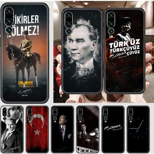 Turkey Mustafa Kemal Ataturk Phone case For Huawei P Mate P10 P20 P30 P40 10 20 Smart Z Pro Lite 2019 black silicone back pretty