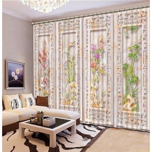 High quality custom 3d curtain fabric 3D Window Curtain Dinosaur print Luxury Blackout For Living Room